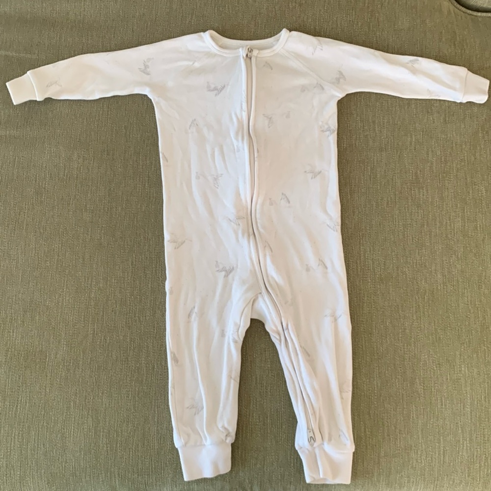 PEHR Crane Organic Cotton footless pajamas 12-18 mon